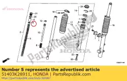 Here you can order the no description available from Honda, with part number 51403K28911: