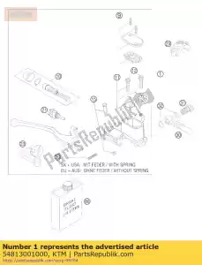 ktm 54813001000 hand brake cylinder cpl. sx 05 - Bottom side