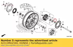 Honda 42313MGZJ40 col, l. rr. côté roue - La partie au fond