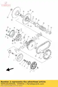 yamaha 5KM166200000 conjunto de soporte de embrague - Lado inferior