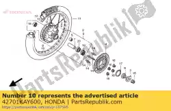 Here you can order the rim, rr. Wheel from Honda, with part number 42701KAY600: