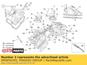 aprilia AP0650345 valve cover gasket - centauro after-market - Left side