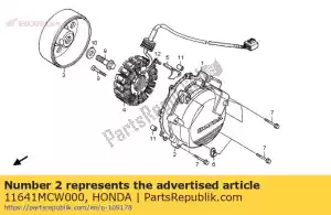 honda 11641MCW000 cover, a.c. generator - Bottom side