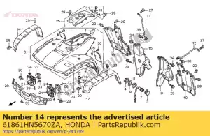 Honda 61861HN5670ZA garde-boue, r. fr. côté * nh - La partie au fond