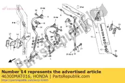 Aqui você pode pedir o válvula assy., atraso em Honda , com o número da peça 46300MAT016: