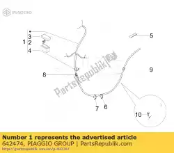 Aqui você pode pedir o chicote de cabos em Piaggio Group , com o número da peça 642474: