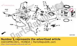 Ici, vous pouvez commander le ensemble de crépine, carburant auprès de Honda , avec le numéro de pièce 16010MKCA01: