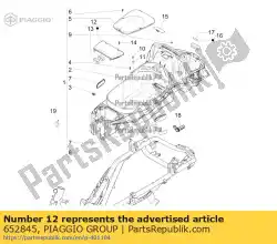 Ici, vous pouvez commander le couvercle de batterie auprès de Piaggio Group , avec le numéro de pièce 652845: