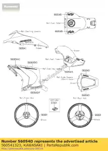 Kawasaki 560541323 znak, pokrywa tylna, 1000 - Dół