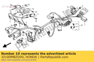 Honda 32100MBZD00 draad, harnas - Onderkant