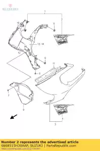 suzuki 6868515H30AAP cinta, cowli lateral - Lado inferior