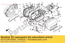 Aqui você pode pedir o painel, l. Alforje em Honda , com o número da peça 81431MCA000: