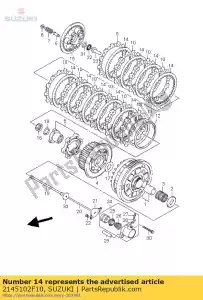 Suzuki 2145102F10 plate,clutch dr - Bottom side