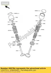 Aquí puede pedir válvula spring1outer z1300-a3 de Kawasaki , con el número de pieza 12007012: