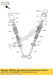 kawasaki 12007012 válvula spring1outer z1300-a3 - Lado inferior