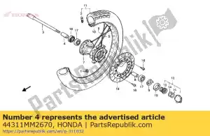 Honda 44311MM2670 cuello, rueda f - Lado inferior