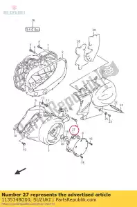 suzuki 1135348G00 demper, magneto - Onderkant