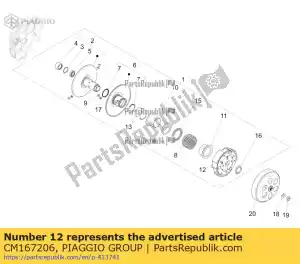 Piaggio Group CM167206 kupplungbacken - Lado inferior