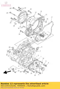 yamaha 5XC154310100 couvercle, carter 3 - La partie au fond