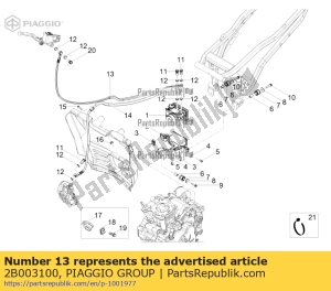 aprilia 2B003100 brake master cylinder-hecu pipe - Bottom side