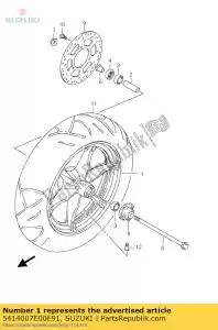 Suzuki 5414007E00E91 wheel front - Bottom side