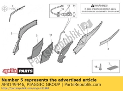 Aprilia AP8149446, Prawy panel tylny, OEM: Aprilia AP8149446