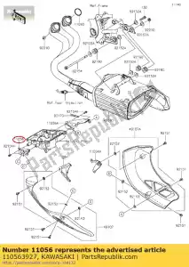 Kawasaki 110563927 support, ex.cover, lwr, lh - La partie au fond