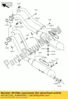 491061182, Kawasaki, cover-muffler,fr vn800-a2 kawasaki vn 800 1995 1996 1997 1998 1999 2000 2001 2002 2003 2004 2005 2006, New