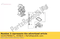 Aqui você pode pedir o conjunto de agulha, jato (ncyp) em Honda , com o número da peça 16201MEN671: