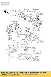 kawasaki 260301779 arnês, fr zx1200-a1 - Lado inferior