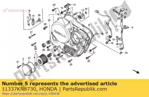 Honda 11337KN8730 abrazadera, manguera de aceite - Lado inferior