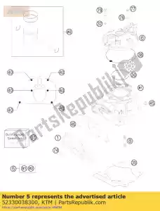 ktm 52330038300 cilindro + pistón cpl. - Lado inferior