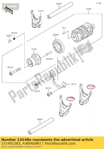 kawasaki 131401283 fork-shift,output 4th ej650-a1 - Bottom side