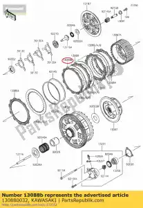 Kawasaki 130880032 placa de fricción - Lado inferior