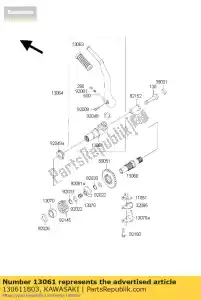 Kawasaki 130611803 boss,kick pedal - Bottom side