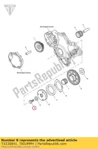 triumph T3330841 bolt, cap/hd, m10x1.25x30, raw - Bottom side