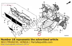 Here you can order the screw, pan, 6x16 from Honda, with part number 90117MGSD30: