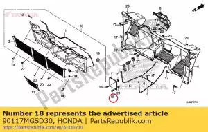 honda 90117MGSD30 schroef, pan, 6x16 - Onderkant