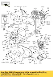 Qui puoi ordinare coperchio frizione da Kawasaki , con numero parte 140320076: