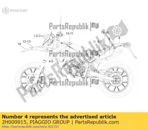 Piaggio Group 2H000915 rh conducto de aire. etiqueta - Lado inferior