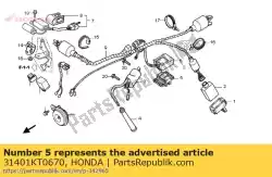 Aqui você pode pedir o almofada, a. C. Regulador em Honda , com o número da peça 31401KT0670: