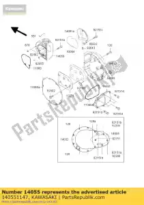 Kawasaki 140551147 case-gear - Bottom side