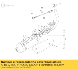 Aprilia AP8117266, Uitlaatpijp bescherming, OEM: Aprilia AP8117266