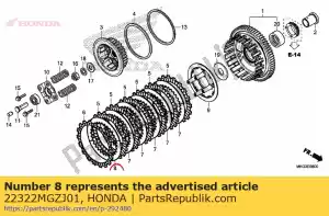 Honda 22322MGZJ01 plaat b, koppeling - Onderkant