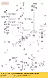 ktm 48600837S1 zacisk osi r / s + rura kpl. - Dół