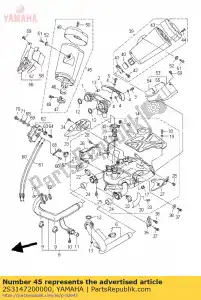 yamaha 2S3147200000 conjunto de silenciador 2 - Lado inferior