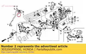 Honda 30520GFM900 entretoise, bobine d'allumage - La partie au fond