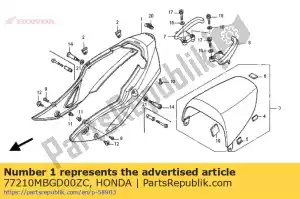 Honda 77210MBGD00ZC conjunto de capuz, rr. (wl) * tipo1 - Lado inferior
