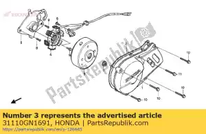 Honda 31110GN1691 volante de inercia (cd - Lado inferior