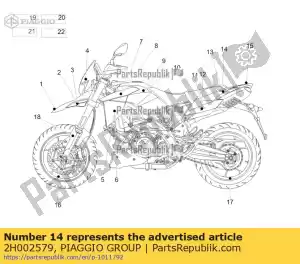 Piaggio Group 2H002579 adhesivo carenado trasero izq. 